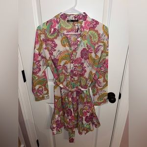 Zara Paisley Shirt Mini Dress